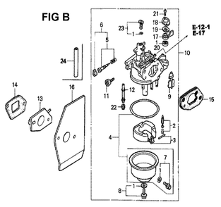 Fig-2 Diagram and Parts List for GXV160K1 Type SFCA Honda Engine