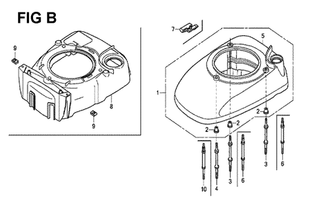Fig-2 Diagram and Parts List for GCV190LA Type N5B Honda Engine