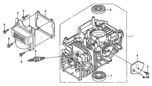 Fig-0 Diagram and Parts List for GSV190LA Type N1L Honda Engine