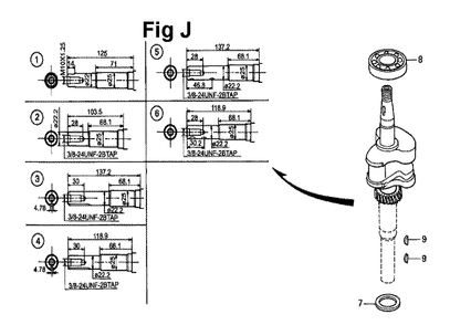 Fig-4 Diagram and Parts List for GXV140 Type A1K Honda Engine