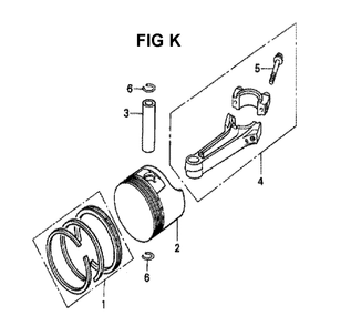 Fig-4 Diagram and Parts List for GXV140 Type A1K Honda Engine