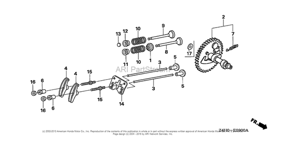 Part Location Diagram of 14711-Z4H-000 Honda Valve, In.