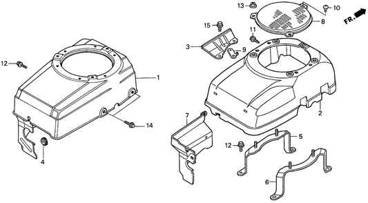 Fan Cover Diagram and Parts List for H1011R (Type  SA)(MZAW-6000001 - 6100000) Honda Lawn Mower