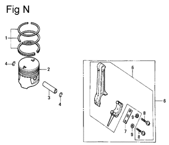 Fig-14 Diagram and Parts List for G100K2 Type SJA Honda Engine