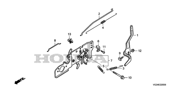 Control Diagram and Parts List for HRS216K7 (Type  VKAA)(MZBZ-6580001 - 9999999) Honda Lawn Mower