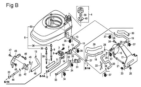 Fig-2 Diagram and Parts List for GCV160 Type N2 Honda Engine