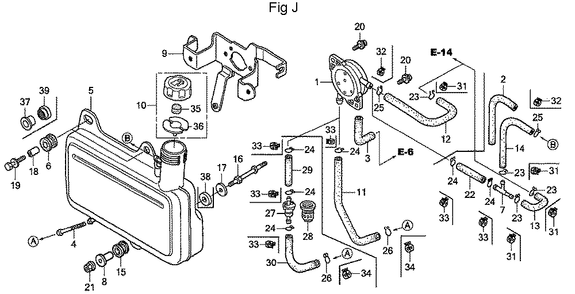 Fig-10 Diagram and Parts List for GC160A Type QEA Honda Engine