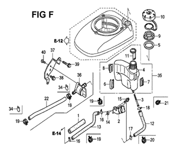 Fig-6 Diagram and Parts List for GCV190LA Type SBH Honda Engine