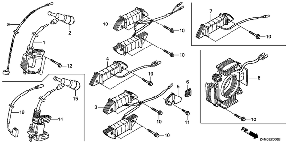 Part Location Diagram of 32195-Z0T-003 Honda Wire, Stop Switch