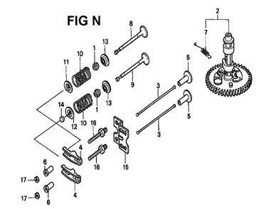 Fig-13 Diagram and Parts List for GXV340K2 Type DCA Honda Engine