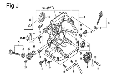 Fig-10 Diagram and Parts List for GC160 Type SHE Honda Engine