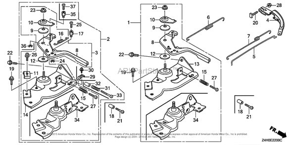 Part Location Diagram of 16580-Z4H-000 Honda Base, Control