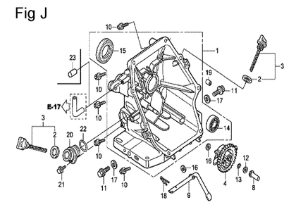 Fig-10 Diagram and Parts List for GC135 Type QHU Honda Engine