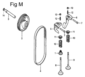 Fig-13 Diagram and Parts List for GC190A Type SHE6 Honda Engine