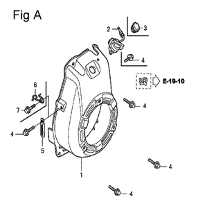 Fig-1 Diagram and Parts List for GX100U Type BE14 Honda Engine
