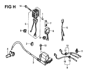 Fig-2 Diagram and Parts List for GXV340K2 Type DN Honda Engine
