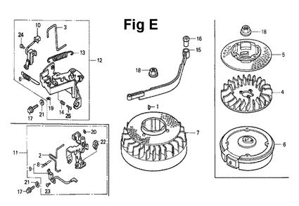 Fig-9 Diagram and Parts List for GXV140 Type N1 Honda Engine