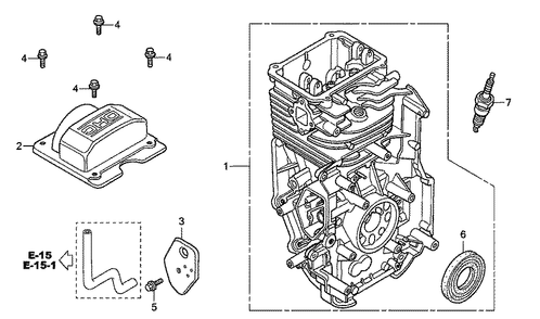 Fig-0 Diagram and Parts List for GC190A Type DHAF Honda Engine