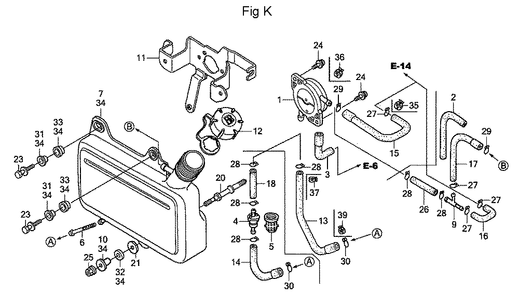 Fig-11 Diagram and Parts List for GC160LA Type MHAB Honda Engine