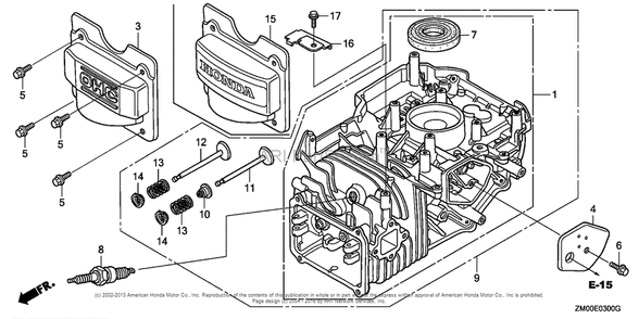 Part Location Diagram of 12000-Z1L-405 Honda Cylinder Assembly.