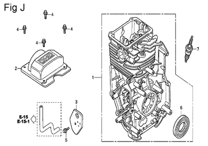 Fig-10 Diagram and Parts List for GC190A Type QHE5 Honda Engine