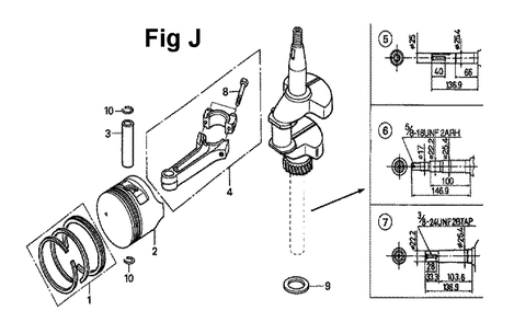 Fig-8 Diagram and Parts List for GXV160UA1 Type N12 Honda Engine