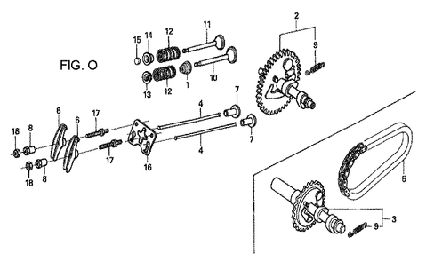 Fig-2 Diagram and Parts List for GX160U1 Type QCL Honda Engine