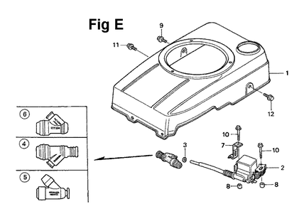 Fig-8 Diagram and Parts List for GXV120 Type N2CA Honda Engine