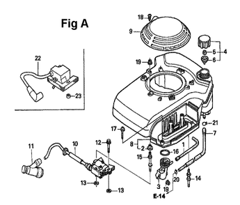 Fig-8 Diagram and Parts List for GXV160A1 Type A1AS Honda Engine