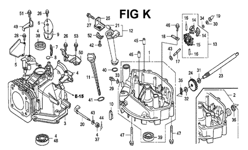 Fig-2 Diagram and Parts List for GXV160H2 Type SFJ Honda Engine