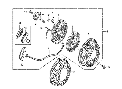 Fig-0 Diagram and Parts List for GX160UT1 Type QXE5 Honda Engine