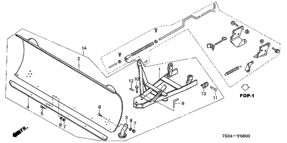 Snow Dozer Kit (Ht3810sd) Diagram and Parts List for HT3810 Type  SD Honda Lawn Tractor Accessories