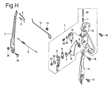 Fig-8 Diagram and Parts List for GS190A Type VXU Honda Engine
