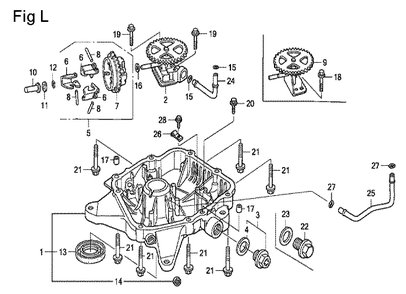 Fig-11 Diagram and Parts List for GCV530 Type QEA Honda Engine