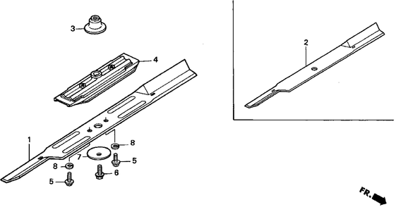 Rotary Blade Diagram and Parts List for H3011H (Type  HSA)(MZAJ-6000001 - 9999999) Honda Lawn Mower