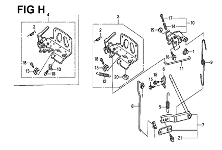 Fig-1 Diagram and Parts List for GXV530 U3-1070150 Honda Engine