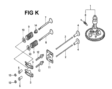 Fig-7 Diagram and Parts List for GXV160K1 Type A1 Honda Engine
