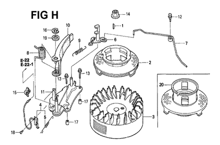 Fig-10 Diagram and Parts List for GXV160H2 Type SFC Honda Engine