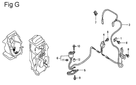 Fig-7 Diagram and Parts List for GS190A Type VXE Honda Engine