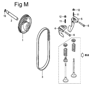 Fig-13 Diagram and Parts List for GC160 Type SHE5 Honda Engine