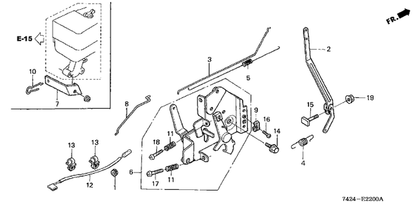 Governor Arm + Control Diagram and Parts List for HP400 (Type  BA)(NAA-2000001 - 2299999) Honda Lawn Tractor Accessories