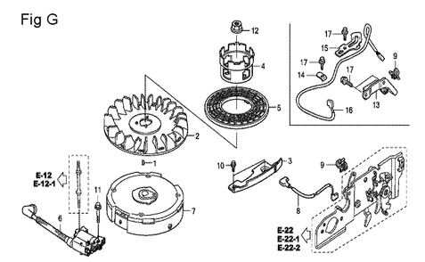 Fig-7 Diagram and Parts List for GCV160LA0 Type A2R Honda Engine
