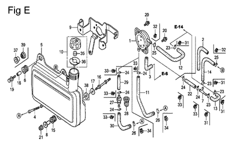 Fig-5 Diagram and Parts List for GC160 Type SHE Honda Engine