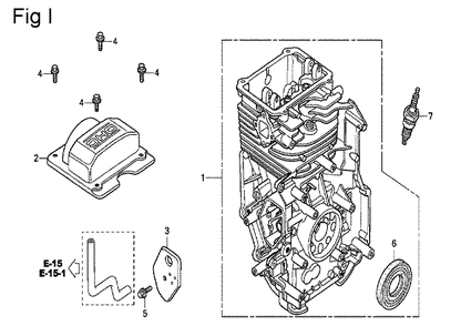 Fig-9 Diagram and Parts List for GC190A Type SHE1 Honda Engine