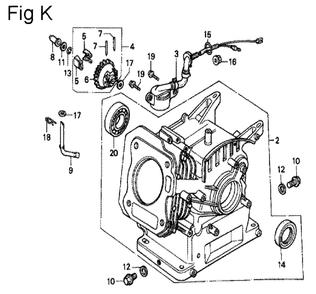 Fig-5 Diagram and Parts List for GX140 Type VET Honda Engine