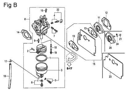 Fig-2 Diagram and Parts List for GC160A Type QHEP Honda Engine