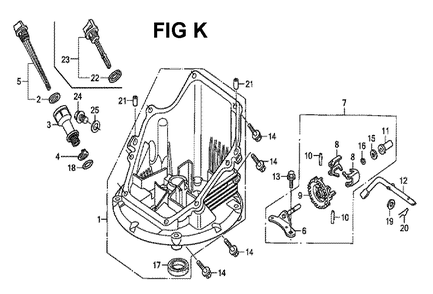 Fig-11 Diagram and Parts List for GCV190LA Type N5B Honda Engine