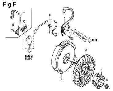 Fig-6 Diagram and Parts List for GC160A Type QHEC Honda Engine