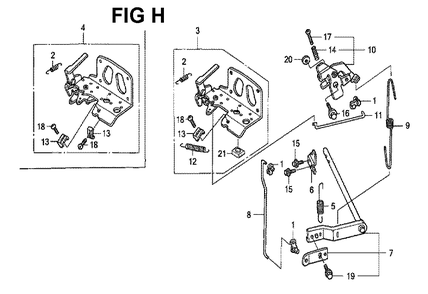 Fig-12 Diagram and Parts List for GXV530 Type UXE3A Honda Engine