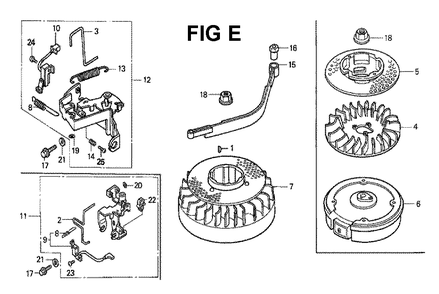 Fig-12 Diagram and Parts List for GXV140 Type A1 Honda Engine
